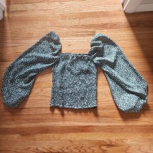 Abercrombie and Fitch Green Floral Top